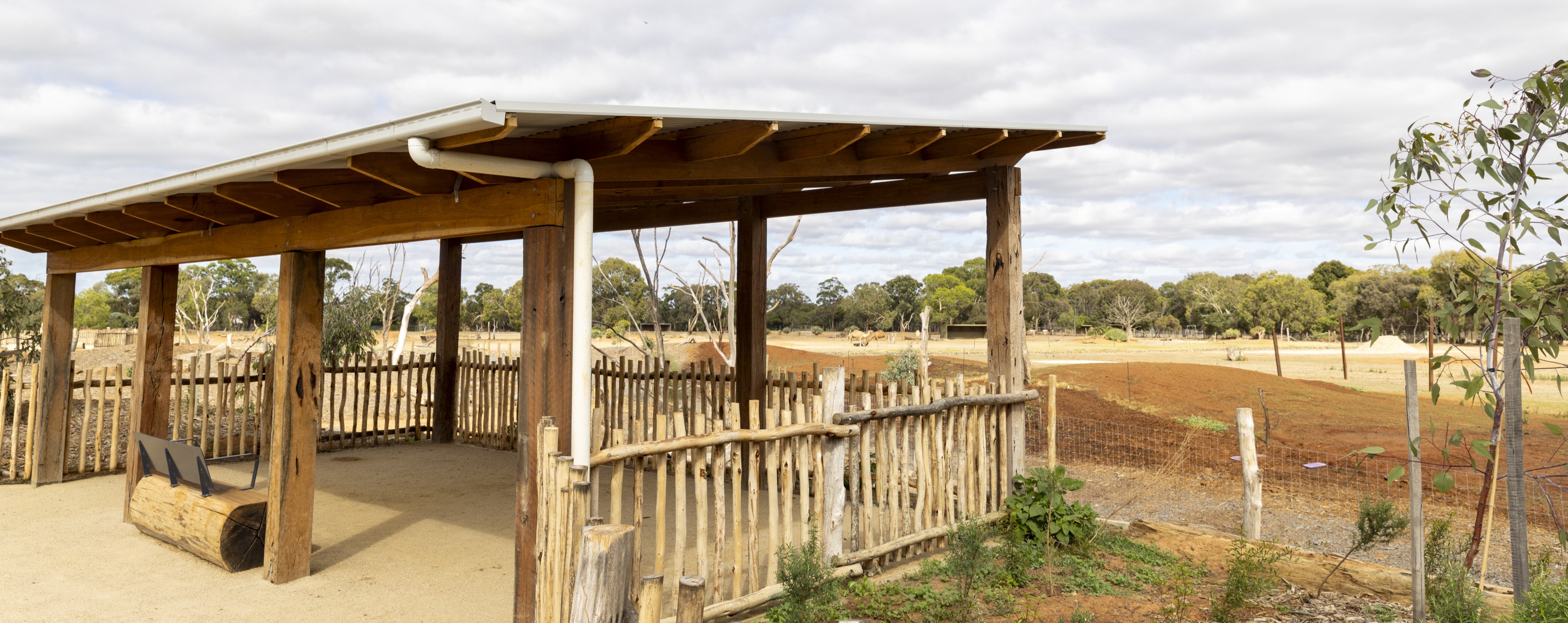 A shelter at the new Trail of the Elephants.