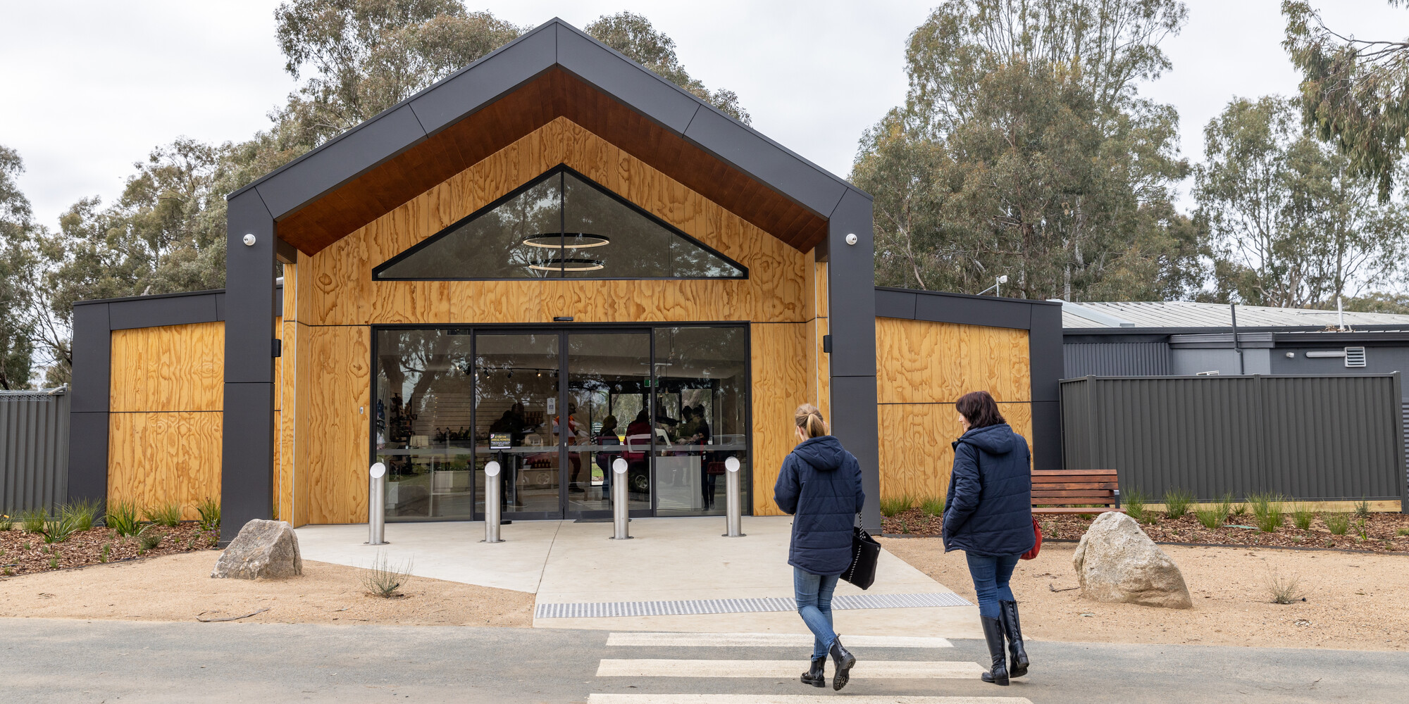 Two Women Walking Into Entrance Of Kyabram Fauna Park 