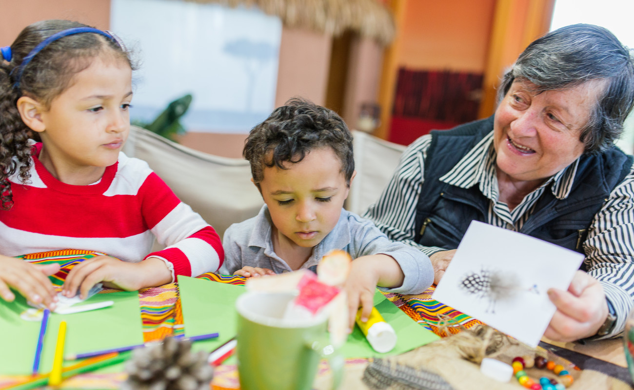 Families Making Craft In Ranger Kids 